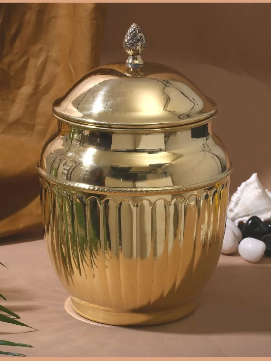 Brass Cookies Storage Jar | Large Swarnam Container