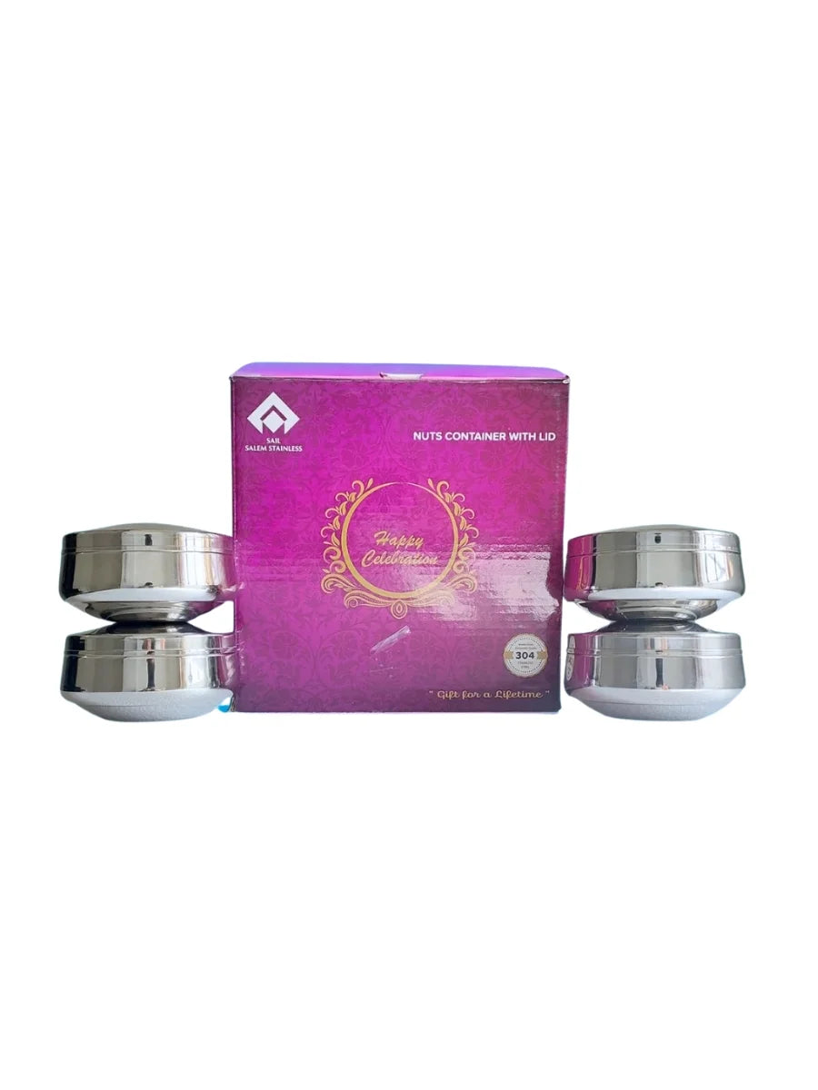 Container Nuts Set of 4 | 304 Stainless Steel Storage Box Premium Quality