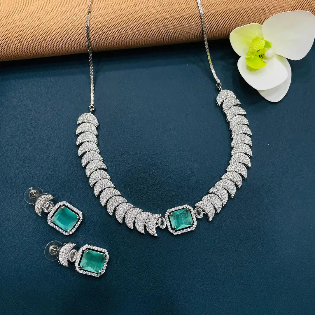Stunning Bridal Jewelry Set | American Diamond Necklace for Women