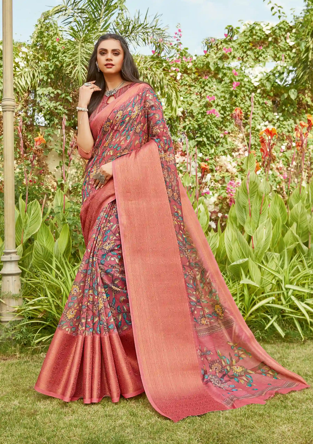 Linen Saree Wevon Designer Digital Printed | Traditional Wedding Wear