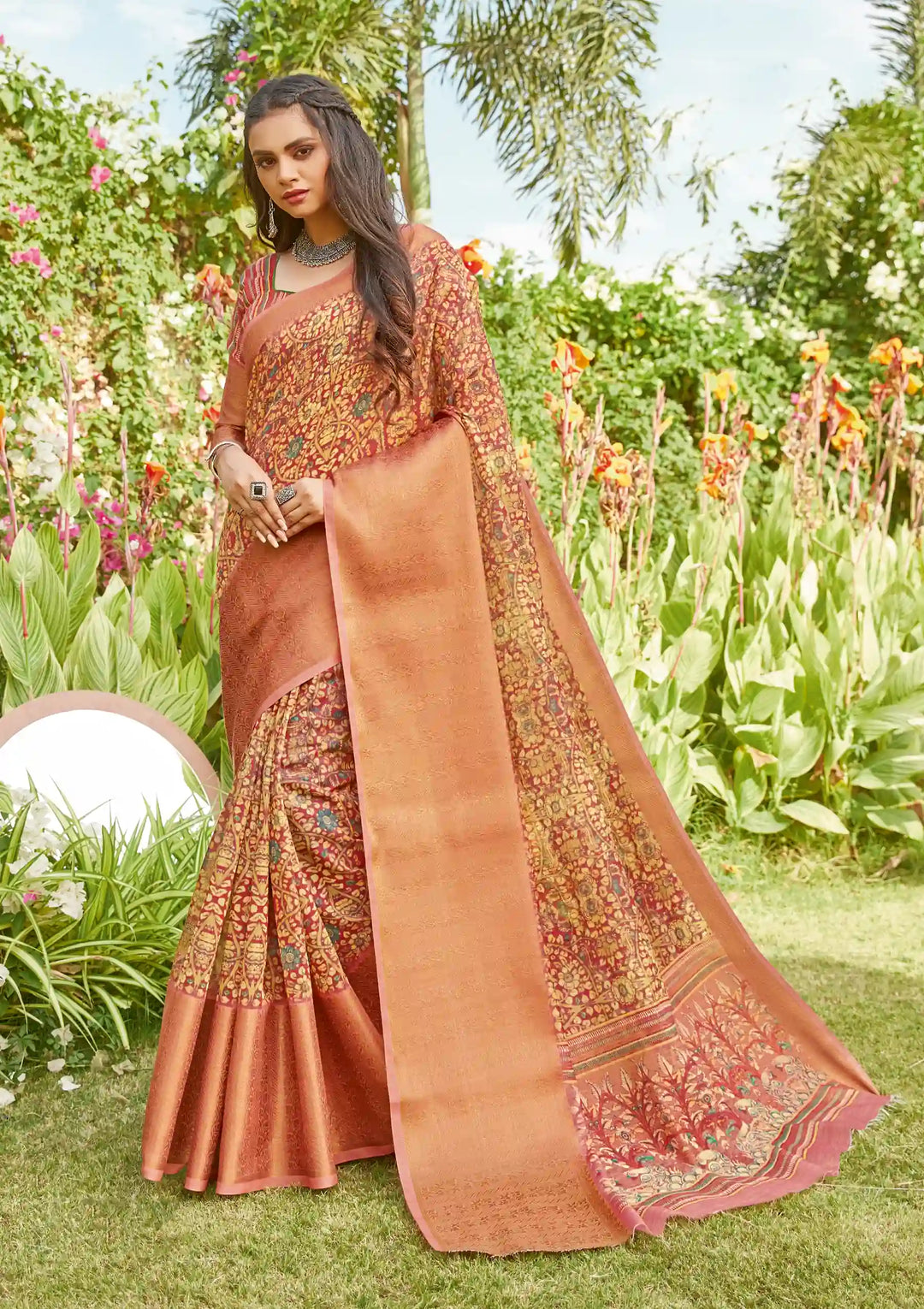 Designer Linen Saree Digital Printed | Traditional Wedding & Party Wear