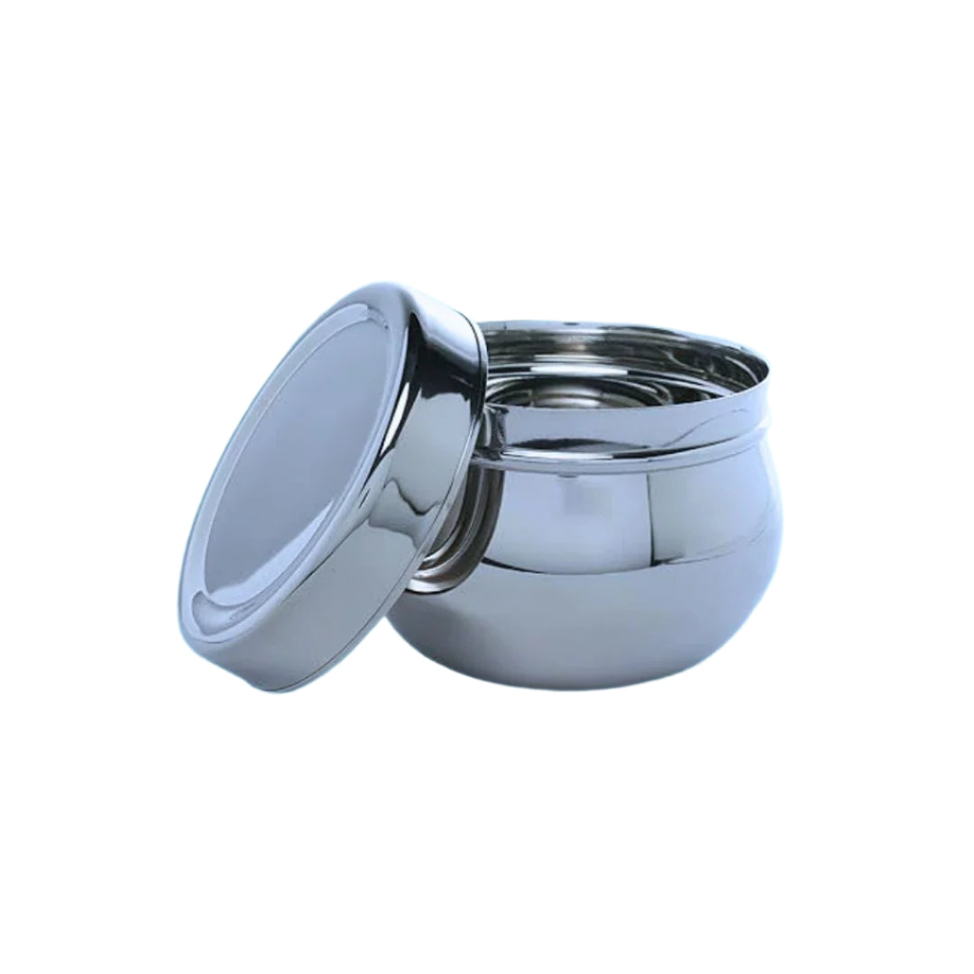 Stainless Apple Bowl With Lid | 304 Steel Storage & Spice Container