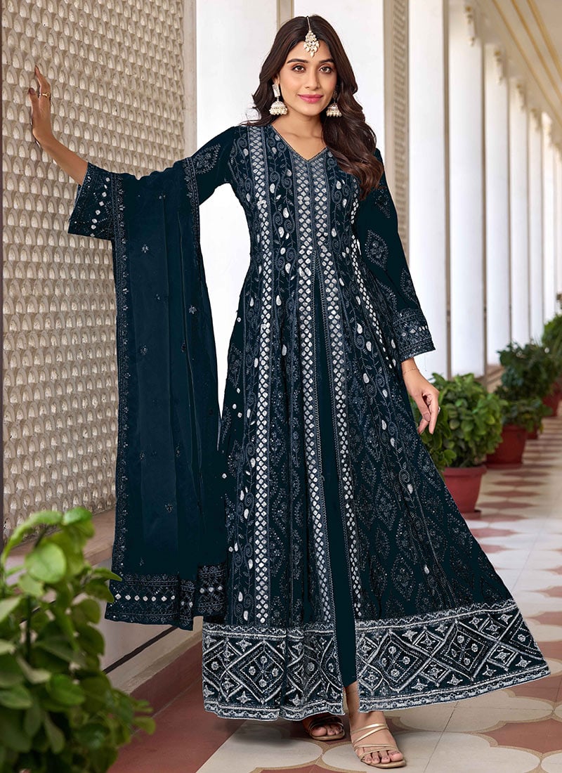 Elegant Anarkali Suit with Dupatta | Faux Georgette & Organza Pairing