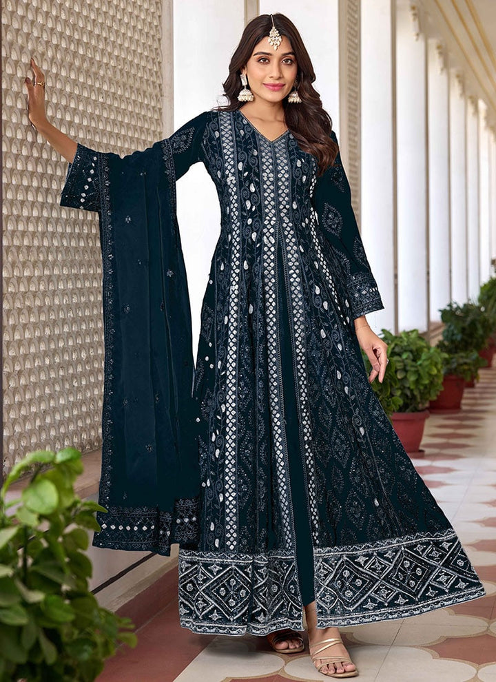 Elegant Anarkali Suit with Dupatta | Faux Georgette & Organza Pairing