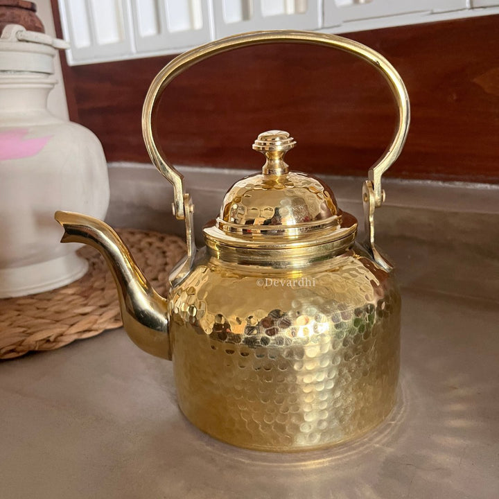 Brass Tea Kettle | Durable 750ml Rustique Brewing Pot