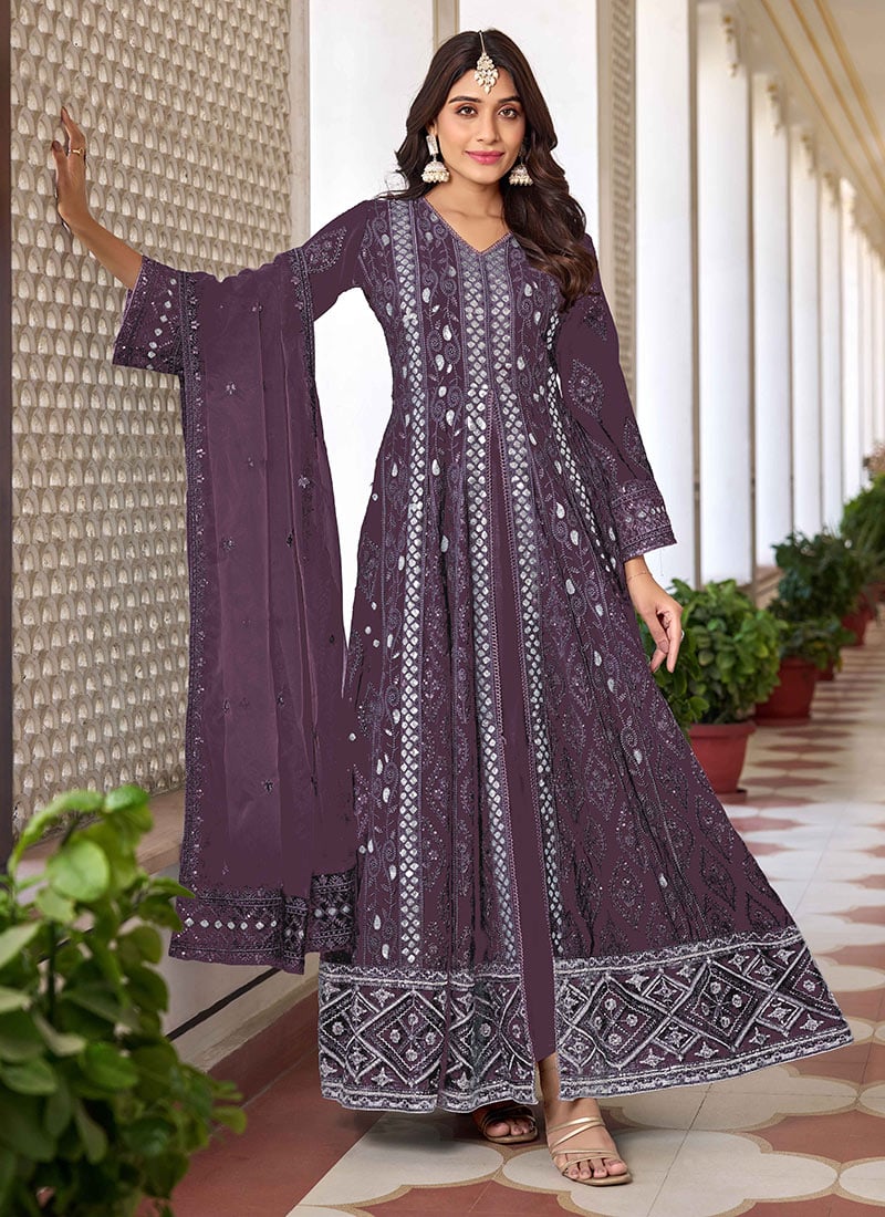 Elegant Anarkali Suit with Dupatta | Faux Georgette & Organza Pairing