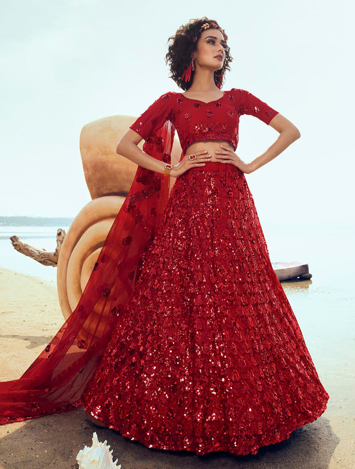 Stunning Red Lehenga | Perfect Ethnic Wear for Weddings and Parties