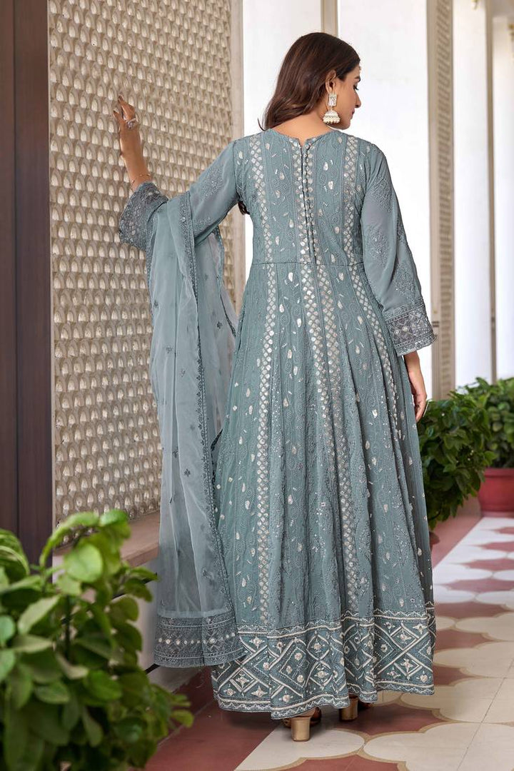 Elegant Anarkali Suit with Dupatta | Faux Georgette & Organza Pairing