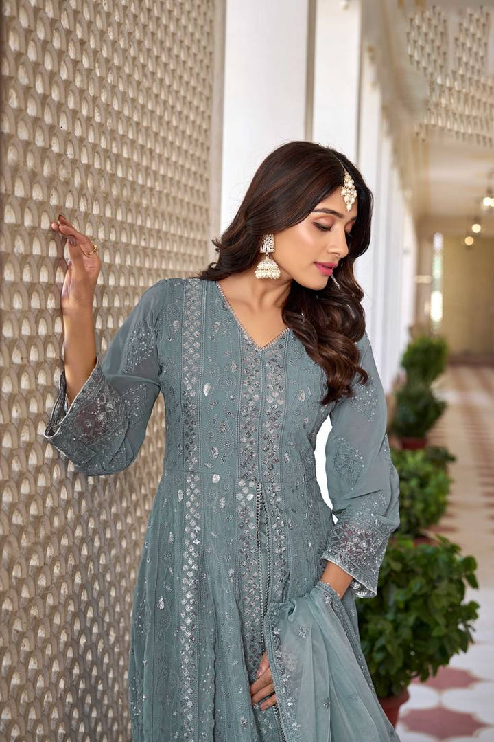 Elegant Anarkali Suit with Dupatta | Faux Georgette & Organza Pairing