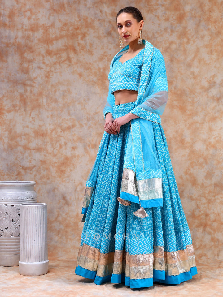 Breezy Elegance Defined | Cotton Lehenga with Light Net Dupatta