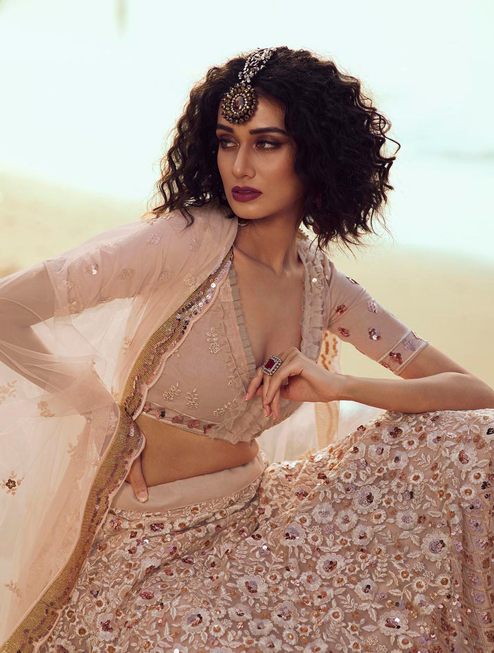 Radiant Peach Lehenga | Customizable for Festive and Wedding Wear