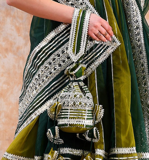 Stylish Olive Green Lehenga Set | Dil Kash Double Shade Ethnic Wear