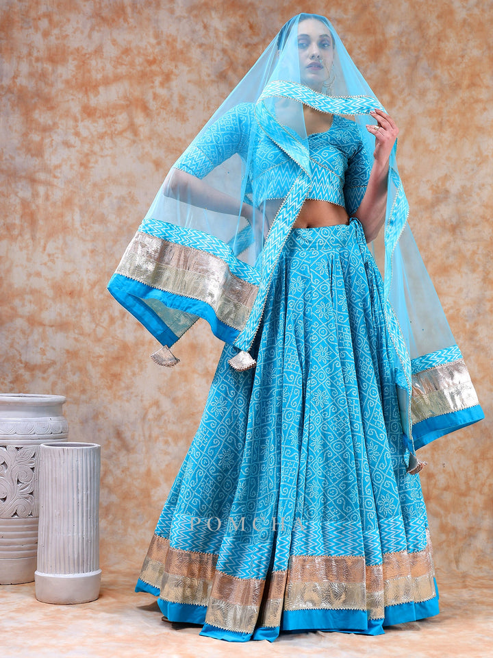 Breezy Elegance Defined | Cotton Lehenga with Light Net Dupatta