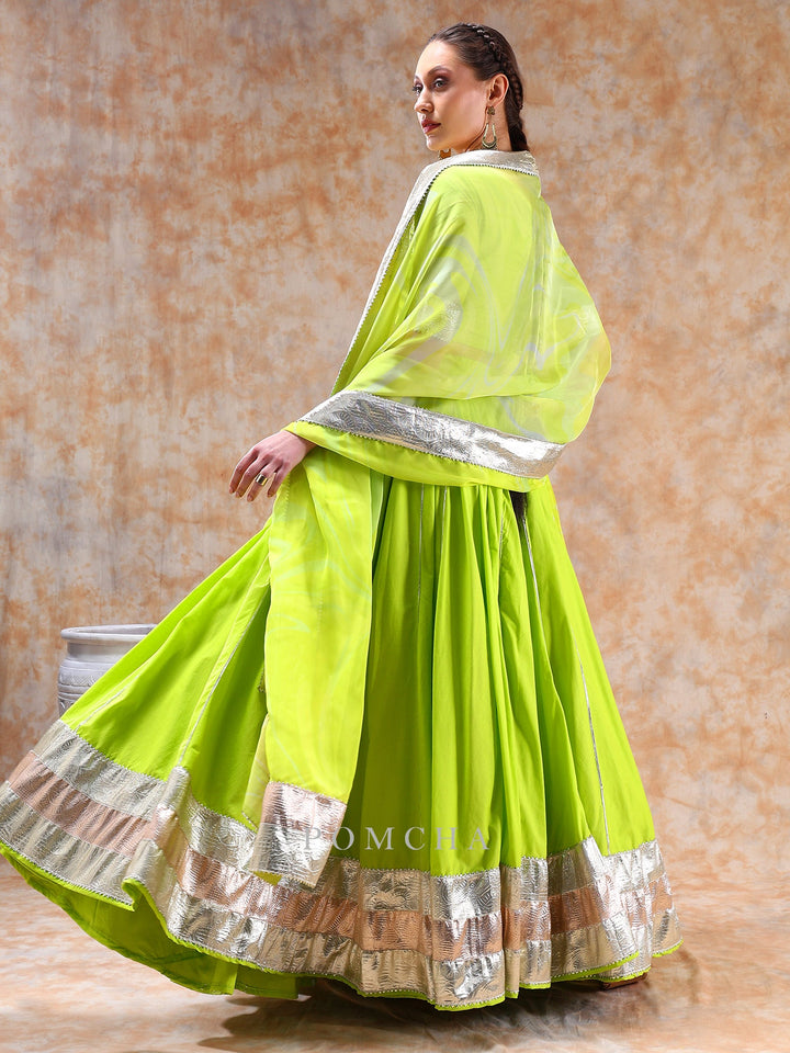Dil Kash Bright Lime Green Lehenga Set | Elegant Ethnic Wear Set