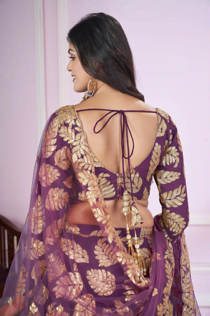 Designer Purple Lehenga | Semi-Stitched with Intricate Embroidery