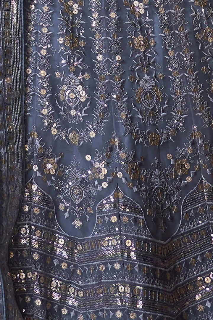 Light Sky Blue Lehenga | Elegant Sequin Work Soft Net Lehenga