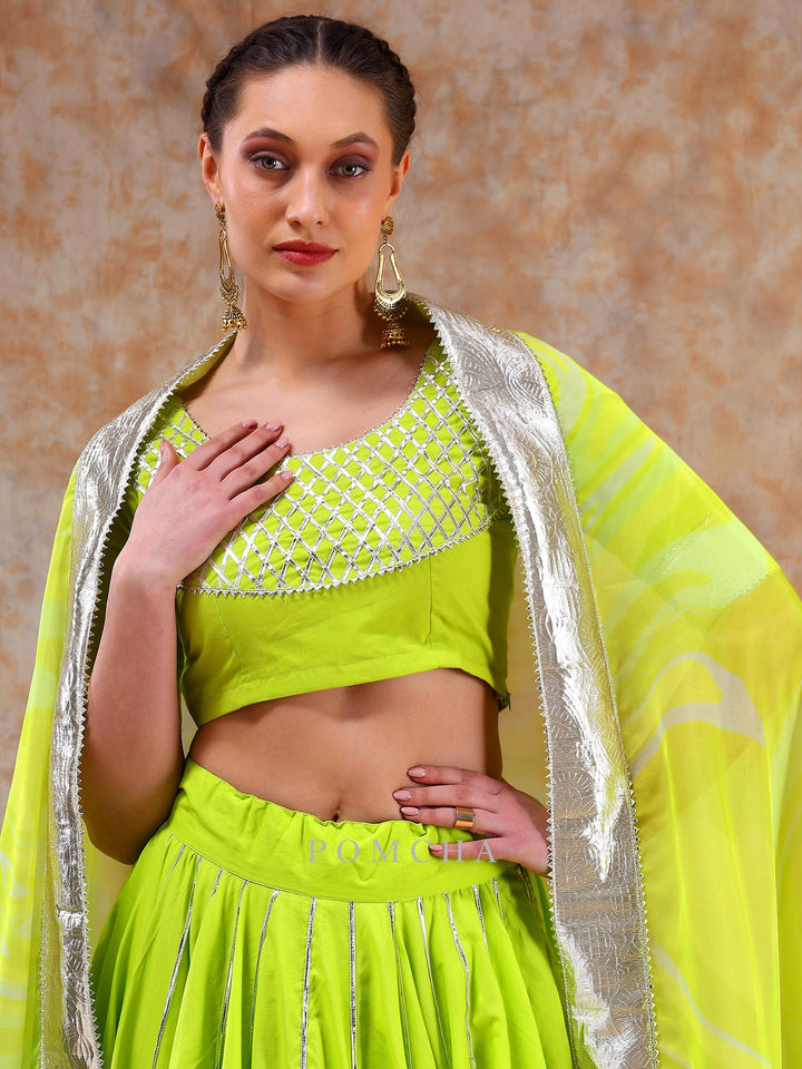Dil Kash Bright Lime Green Lehenga Set | Elegant Ethnic Wear Set