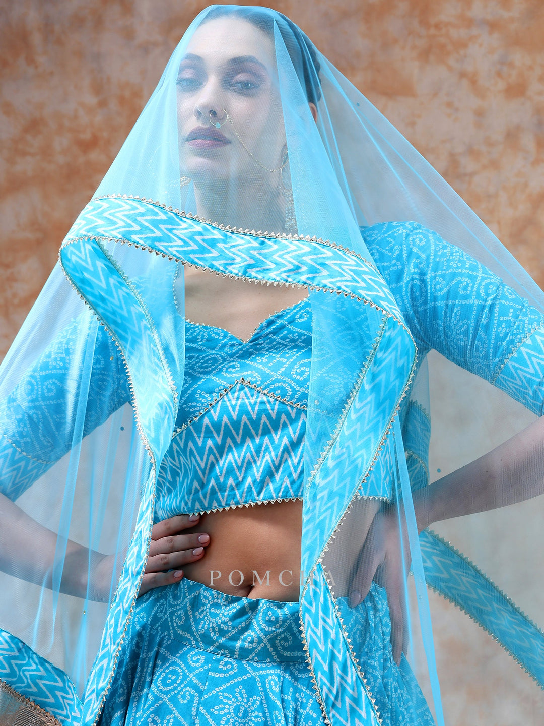 Breezy Elegance Defined | Cotton Lehenga with Light Net Dupatta