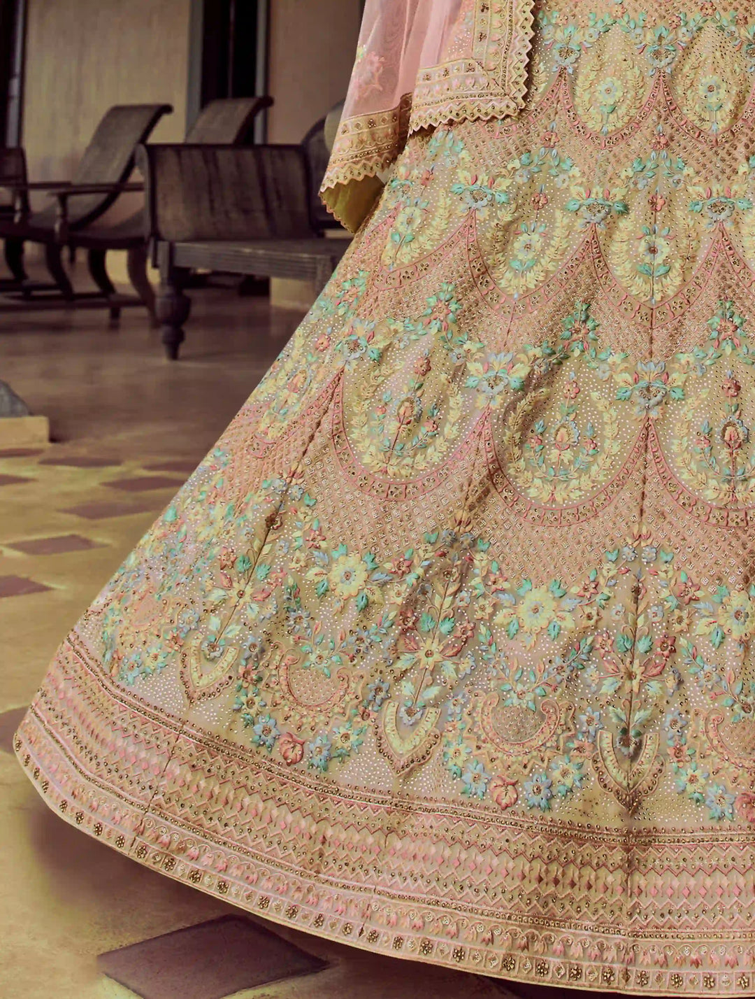 Peach Wedding Lehenga Choli | Traditional Craftsmanship & Modern Style