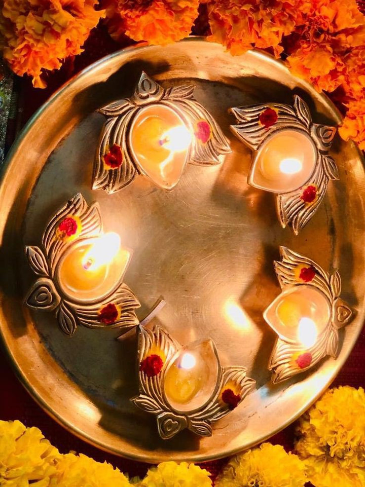 Kamalam Brass Lotus Diya | Festive Pooja Decor Essential