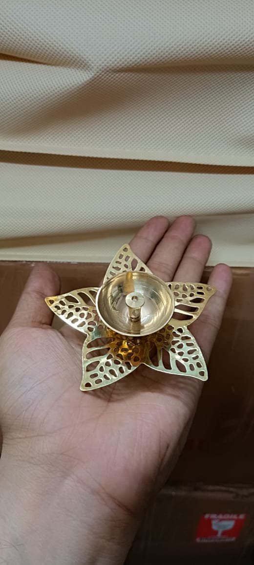 Multi-tier Brass Diya Stand | Traditional Pooja Lamp Decor
