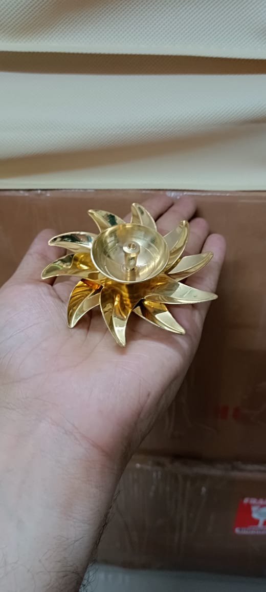 Multi-tier Brass Diya Stand | Traditional Pooja Lamp Decor