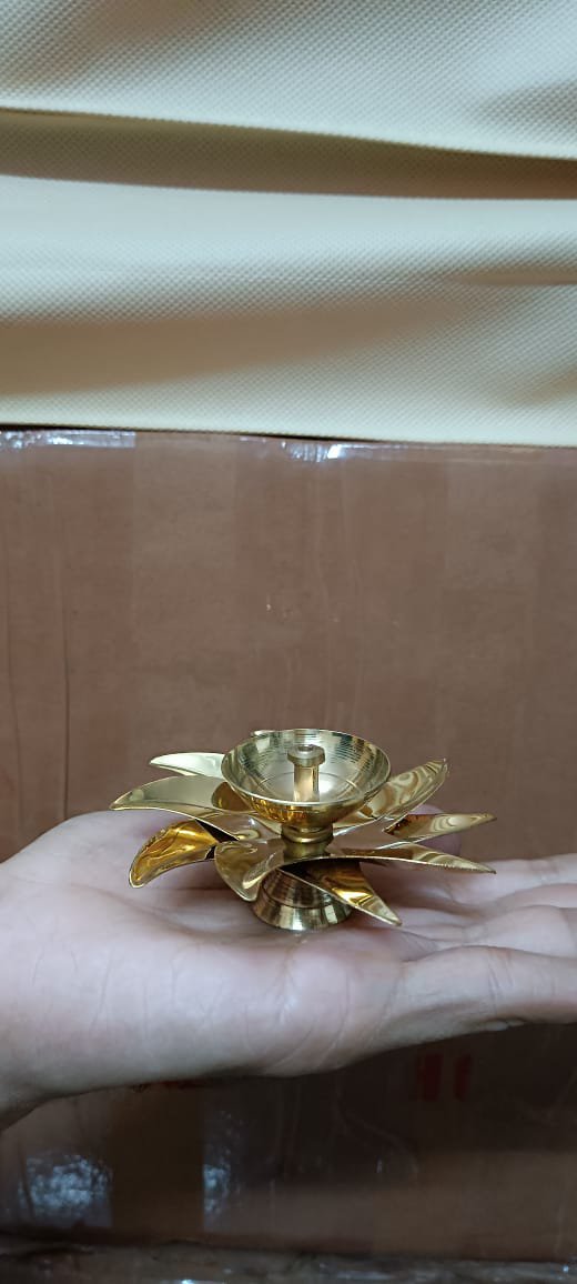 Multi-tier Brass Diya Stand | Traditional Pooja Lamp Decor
