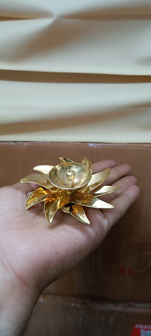 Multi-tier Brass Diya Stand | Traditional Pooja Lamp Decor