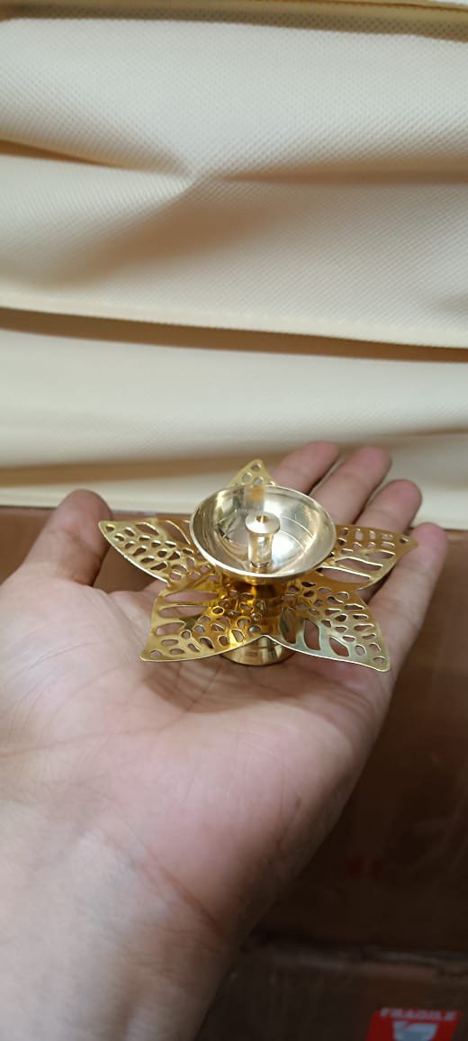 Multi-tier Brass Diya Stand | Traditional Pooja Lamp Decor