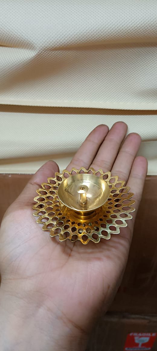 Multi-tier Brass Diya Stand | Traditional Pooja Lamp Decor