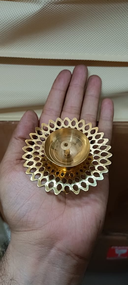 Multi-tier Brass Diya Stand | Traditional Pooja Lamp Decor