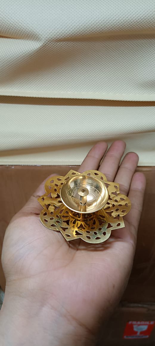 Multi-tier Brass Diya Stand | Traditional Pooja Lamp Decor