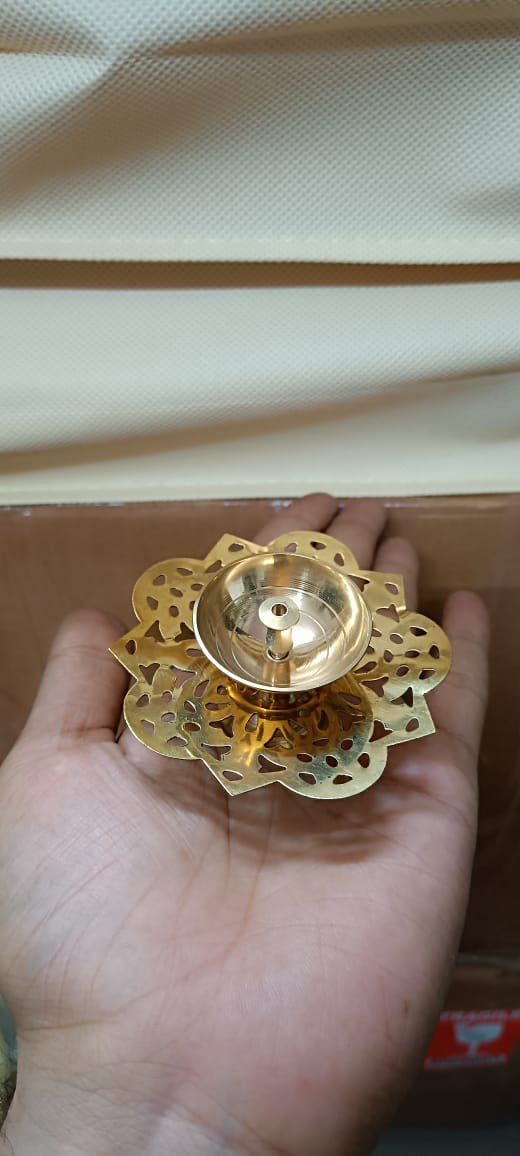 Multi-tier Brass Diya Stand | Traditional Pooja Lamp Decor