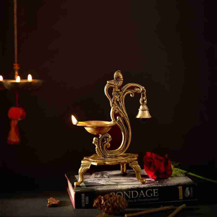 Shubh Dipak | Ethnic Handcrafted Peacock Design Pooja Oil Lamp