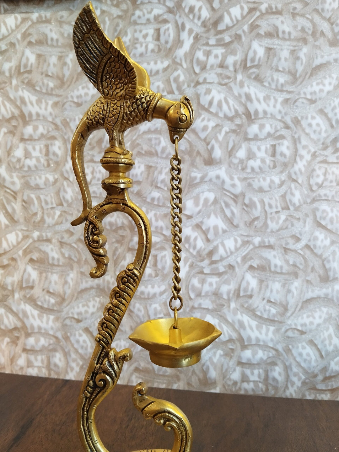 Majestic Brass Parrot Diya | Elegant Traditional Home Decor Piece