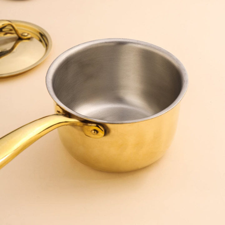 Brass Tea Pan with Lid | Traditional Tea Brewing Pan