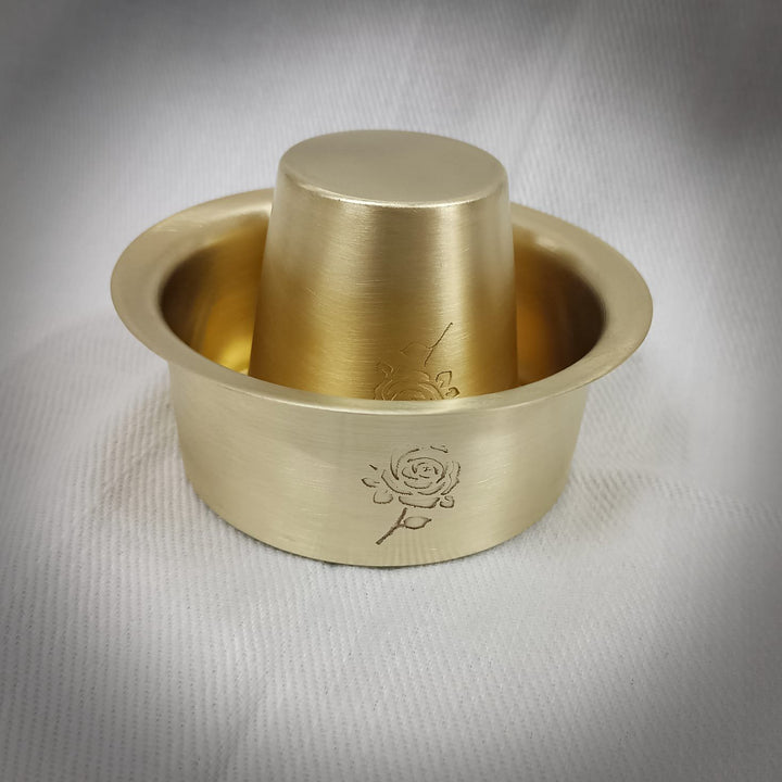 Brass Coffee Dabara Serveware Set | Madurai Rose Design Duo