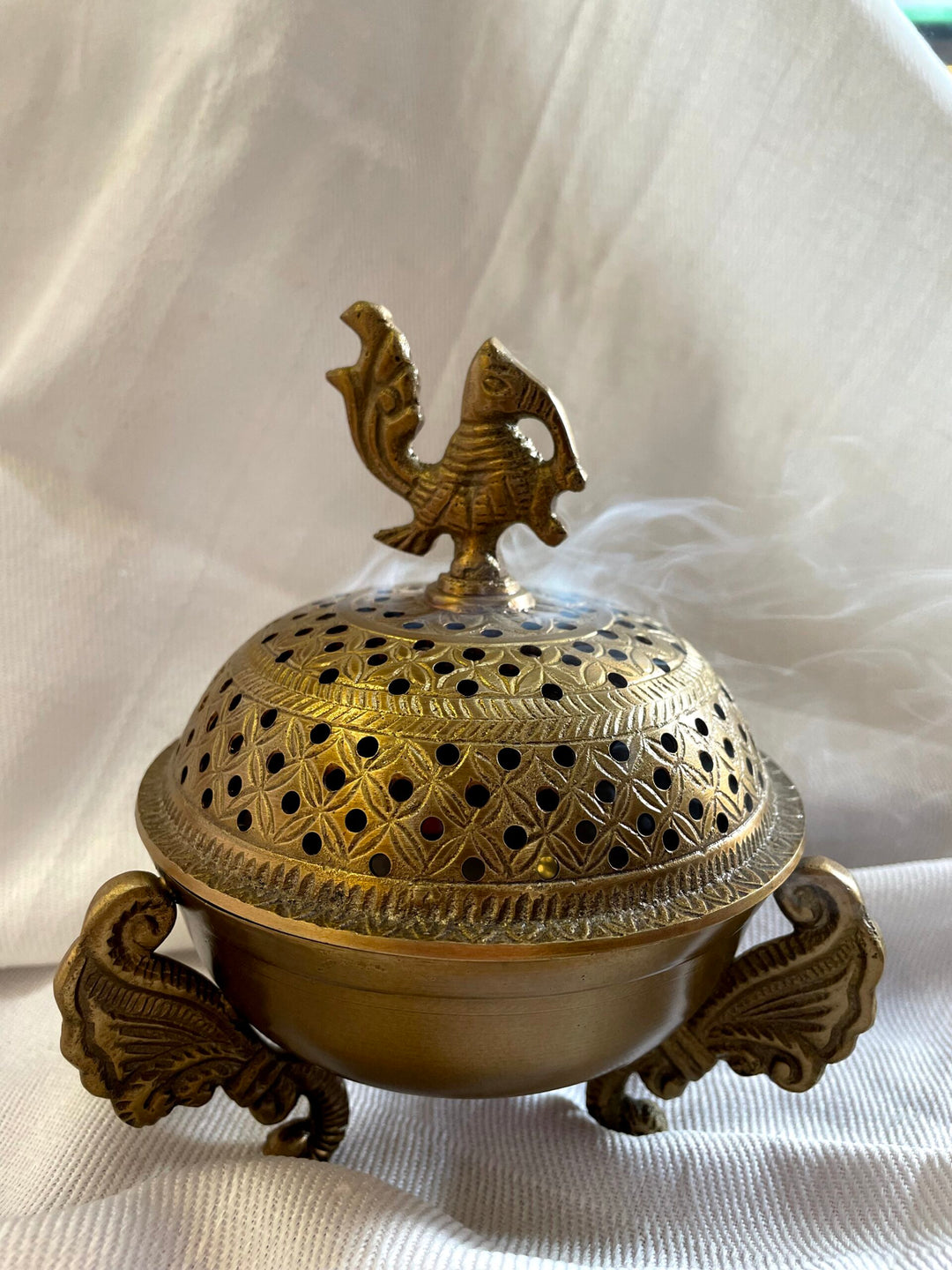Brass Incense Burner | Peacock Design Spiritual Pooja Item