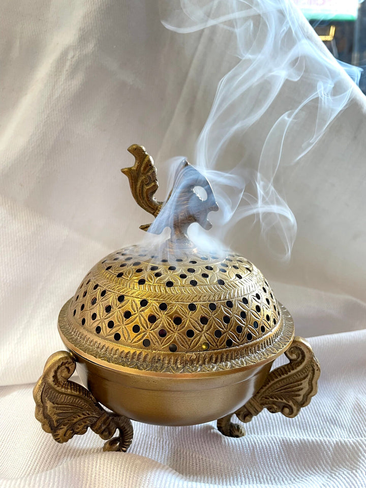 Brass Incense Burner | Peacock Design Spiritual Pooja Item