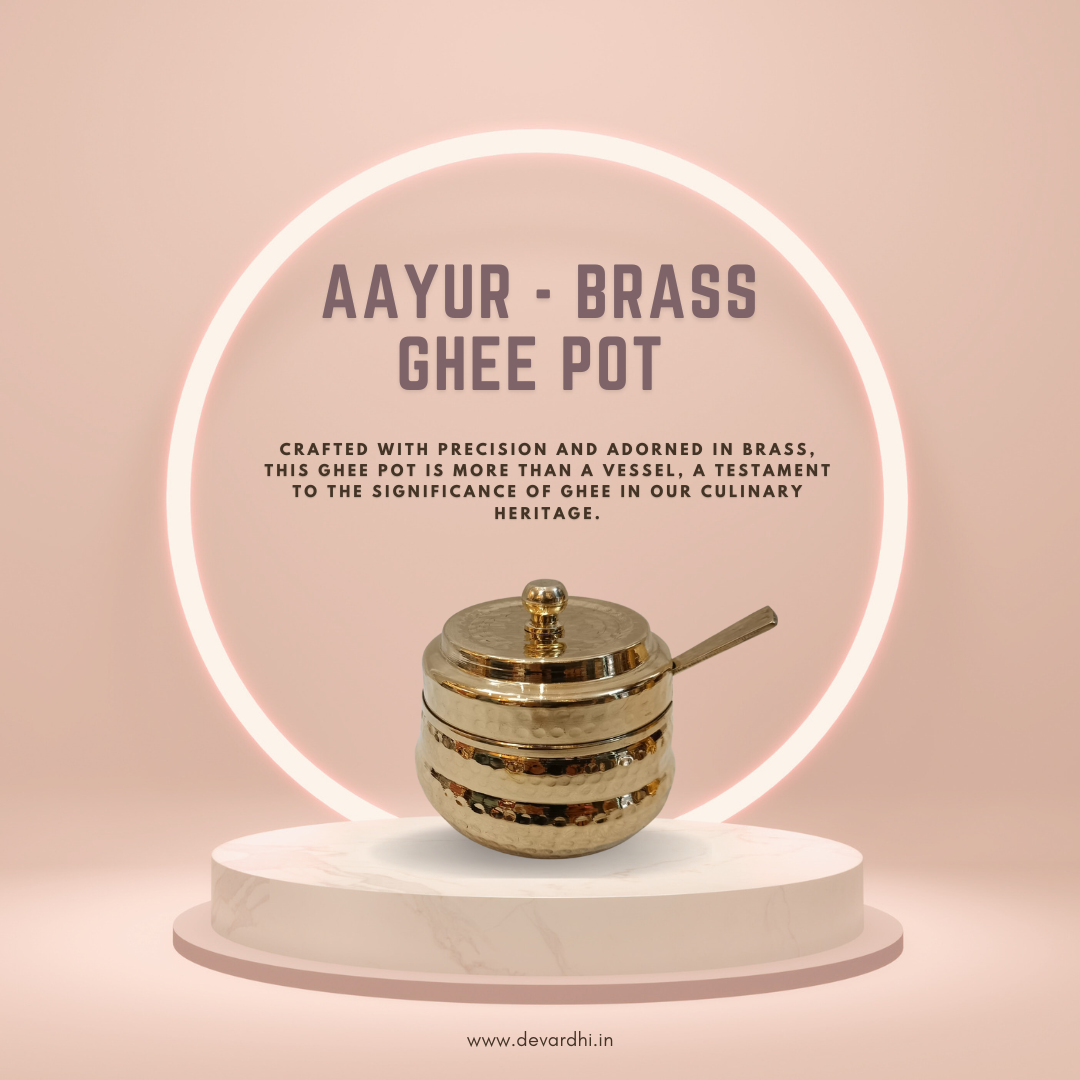 Aayur Brass Ghee Pot | Premium Storage Container