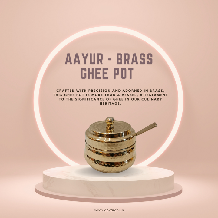 Aayur Brass Ghee Pot | Premium Storage Container