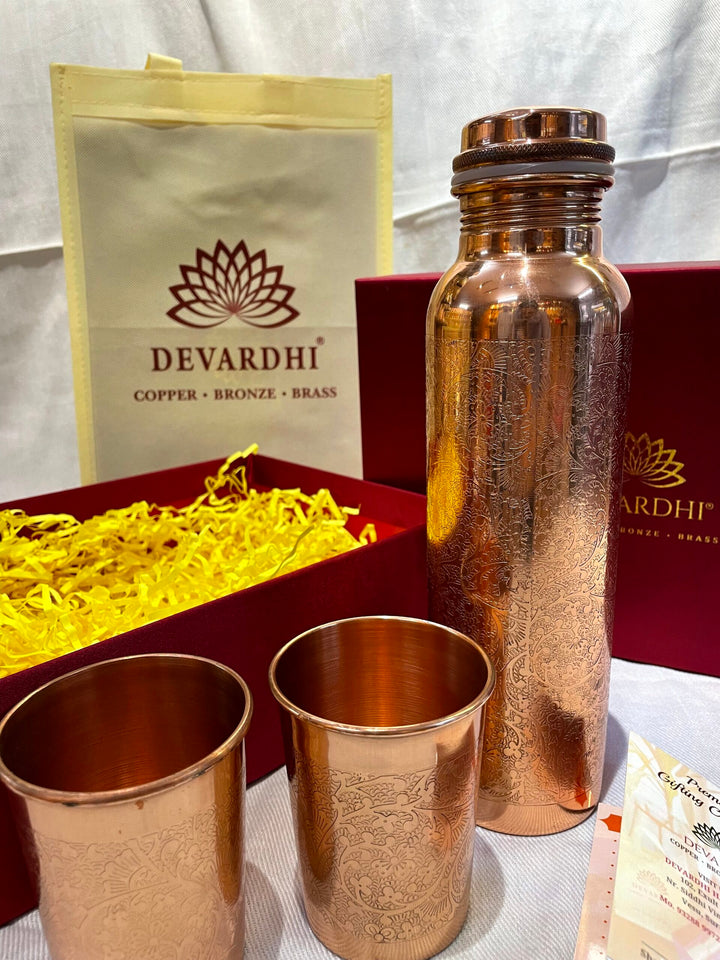Gift-Ready Copper Jug & Glass Set | Upahaaram Collection