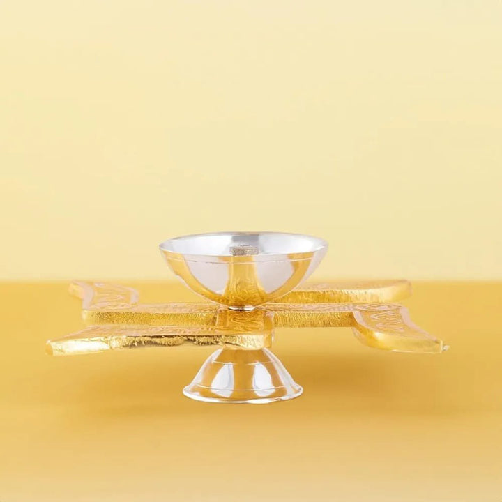 Swastik Diya | Traditional Brass Pooja Oil Lamp