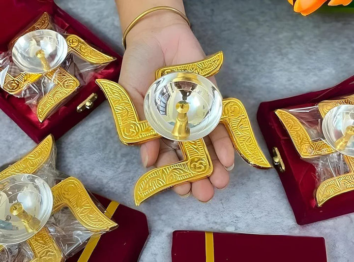 Swastik Diya | Traditional Brass Pooja Oil Lamp