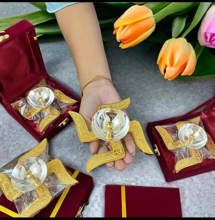 Swastik Diya | Traditional Brass Pooja Oil Lamp