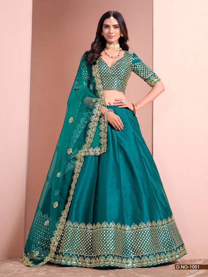 Beautiful Lehenga with Sequence Work, Silk Blouse & Net Dupatta