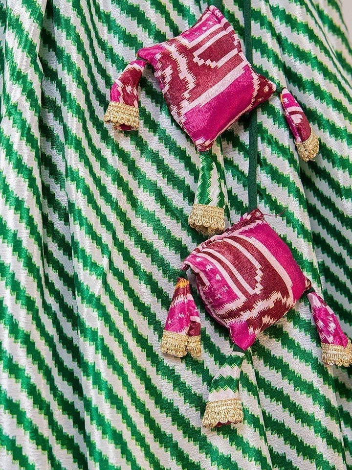 Desirable Green Patola Print | Chinon Lehenga Choli With Dupatta Exclusive