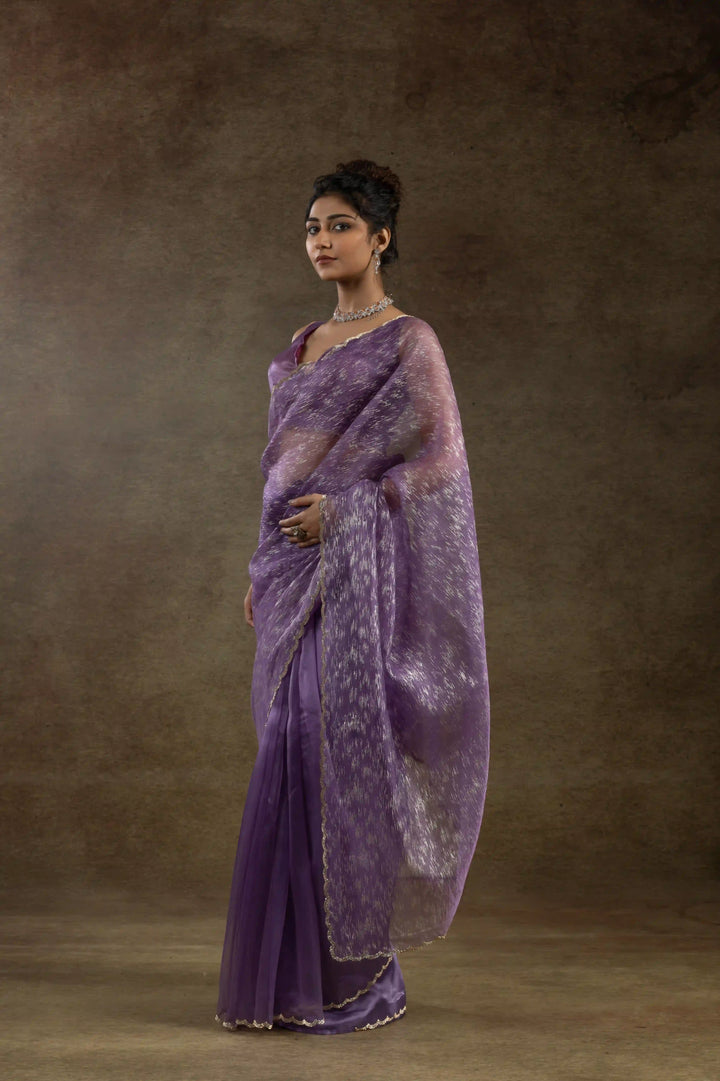 Beautiful Organza Saree with Foil Printed Blouse - Enhance Your Style!