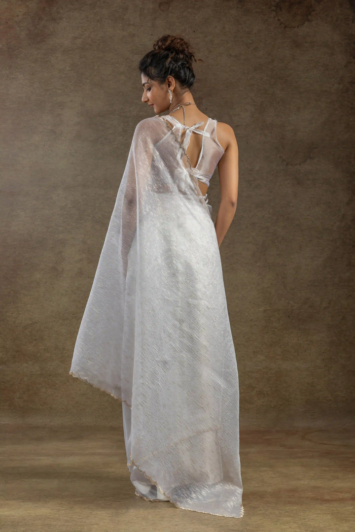 Beautiful Organza Saree with Foil Printed Blouse - Enhance Your Style!