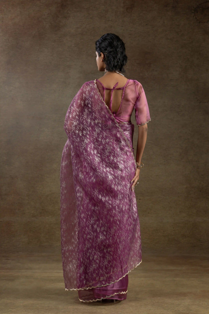 Beautiful Organza Saree with Foil Printed Blouse - Enhance Your Style!
